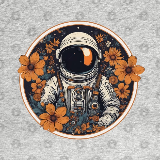 Astronaut in flowers by Teessential